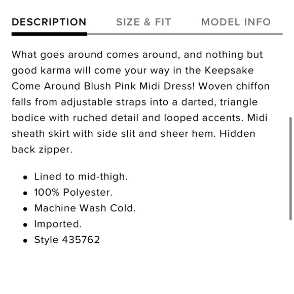 KEEPSAKE COME AROUND BLUSH PINK MIDI DRESS - Picture 6 of 6